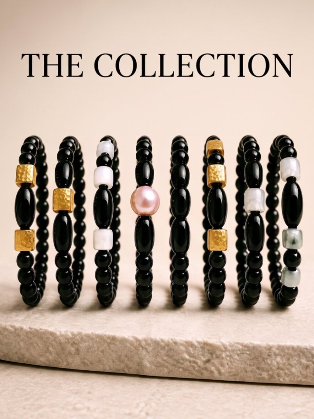 6 Pack Magnetic Hematite Bracelets 8mm Beads Unisex Stretch & Clasp Gift Set